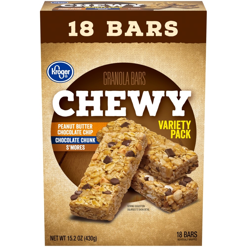 slide 1 of 1, Kroger Chewy Granola Bars - Variety Pack, 15.2 oz