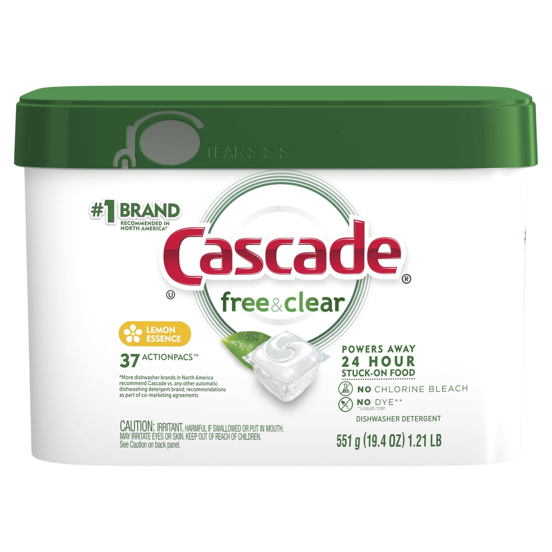 slide 1 of 3, Cascade Pure Essentials Lemon Essence Actionpacs, 37 ct