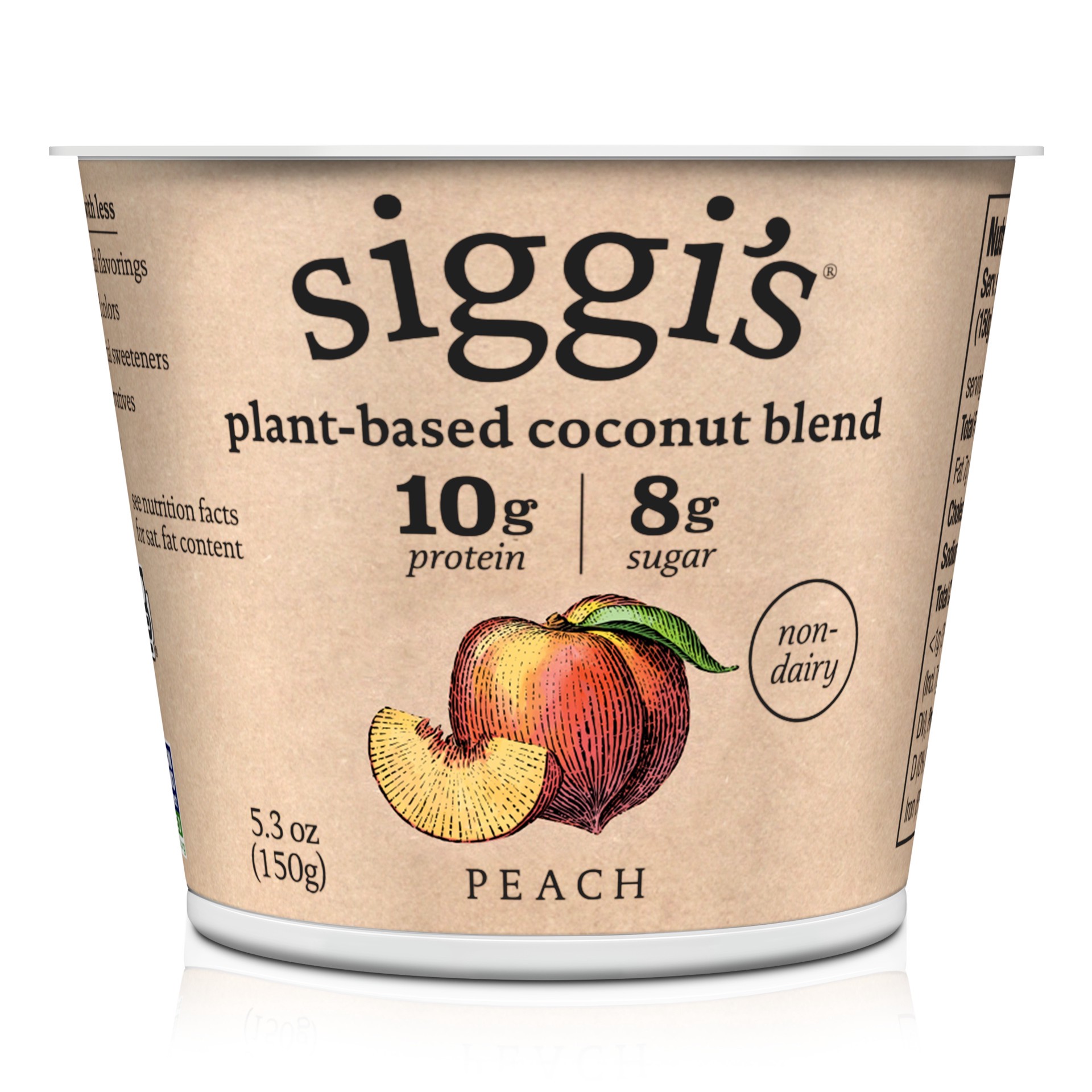 slide 1 of 3, Siggi's Peach Plant Based Coconut Blend- 5.3oz, 5.3 oz