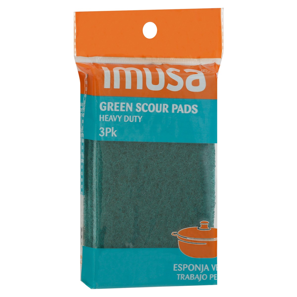 slide 2 of 9, IMUSA 3Pk Heavy Duty Green Scour Pads 3 ea, 3 ct