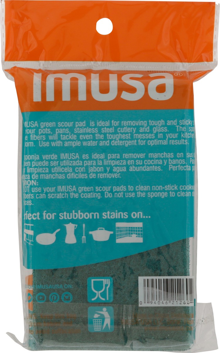 slide 4 of 9, IMUSA 3Pk Heavy Duty Green Scour Pads 3 ea, 3 ct