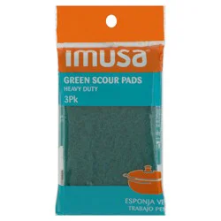 IMUSA 3Pk Heavy Duty Green Scour Pads 3 ea