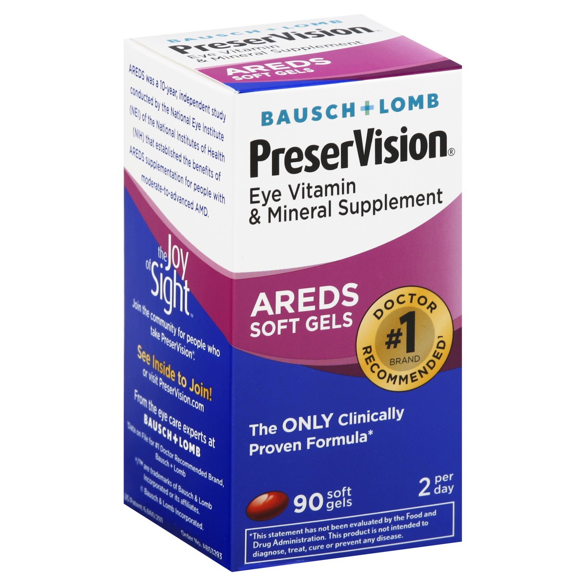 slide 2 of 5, PreserVision Eye Vitamin & Mineral Supplement 90 ea, 90 ct