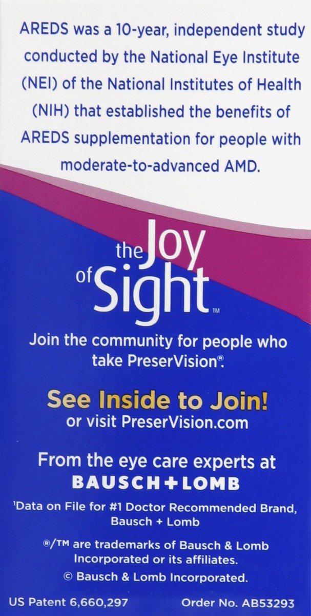 slide 4 of 5, PreserVision Eye Vitamin & Mineral Supplement 90 ea, 90 ct