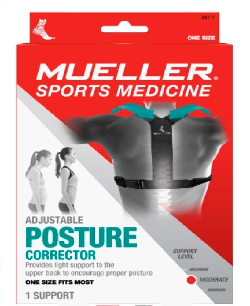 slide 1 of 1, Mueller Sports Medicine Sport Care Adjustable Posture Corrector Moderate Support Model 66117-1 One Size, One Size