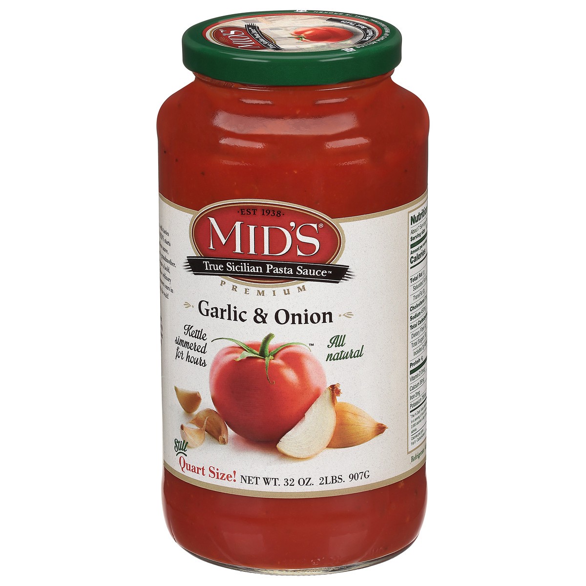 slide 2 of 9, Mid's Premium Garlic & Onion Pasta Sauce 32 oz, 32 oz