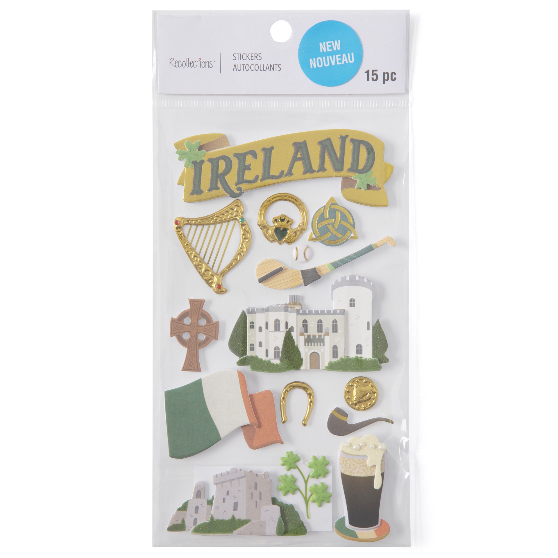 slide 4 of 4, Ireland Dimensional Stickers By Recollections, 3.88 in x 7.25 in