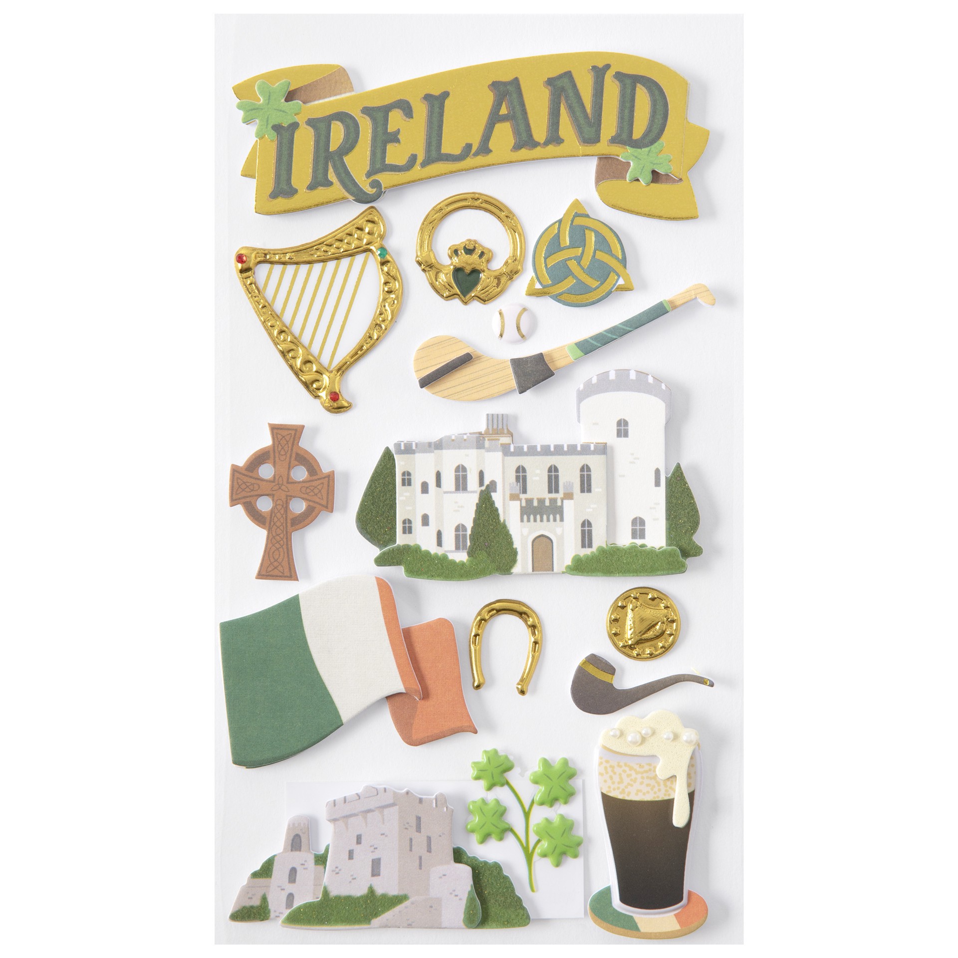 slide 2 of 4, Ireland Dimensional Stickers By Recollections, 3.88 in x 7.25 in