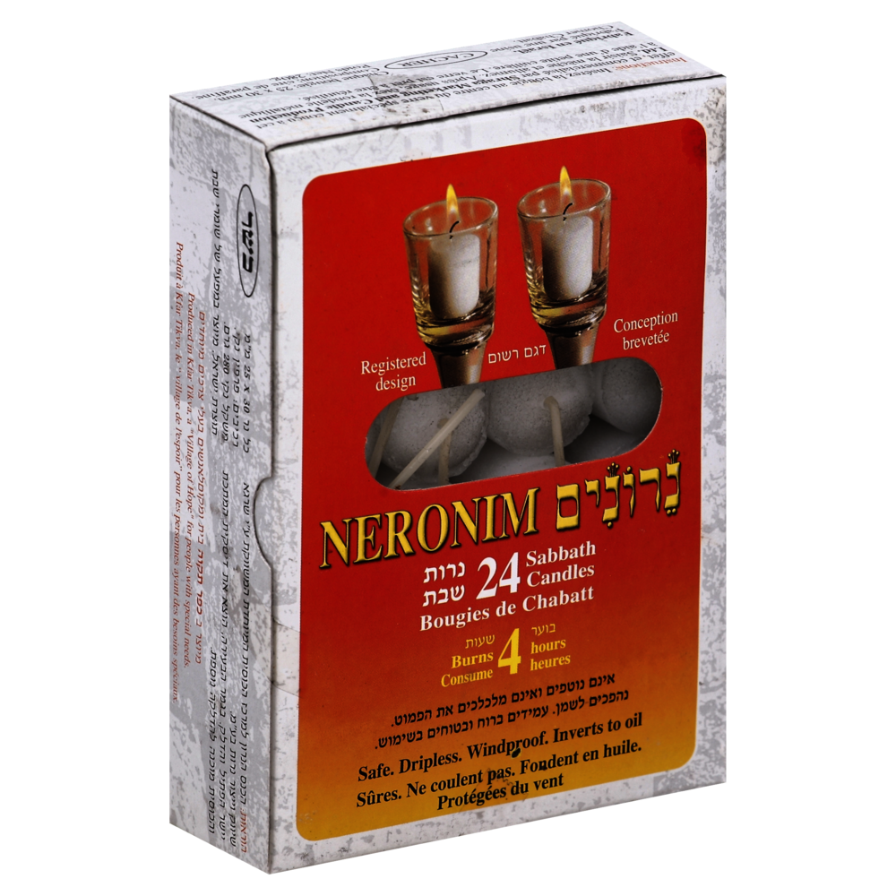 slide 1 of 1, Paskesz Neronim Sabbath Candles, 24 ct