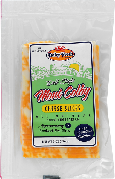slide 1 of 1, Dairy Fresh Colby Jack Sliced Cheese 8 ea, 8 ct