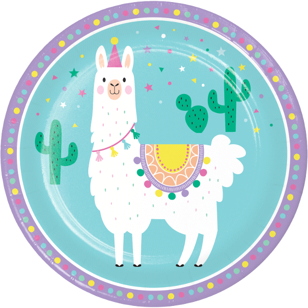 slide 1 of 1, Creative Converting Llama Party Dinner Plate, 8 ct
