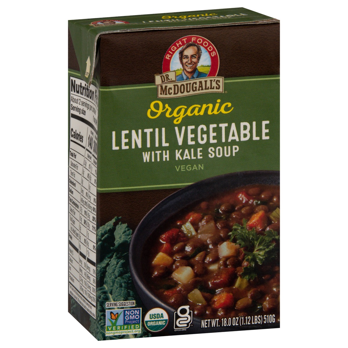 slide 7 of 9, Dr. McDougall's Organic Lentil Vegetable with Kale Soup 18.0 oz, 18 oz