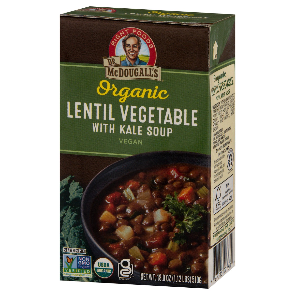 slide 5 of 9, Dr. McDougall's Organic Lentil Vegetable with Kale Soup 18.0 oz, 18 oz