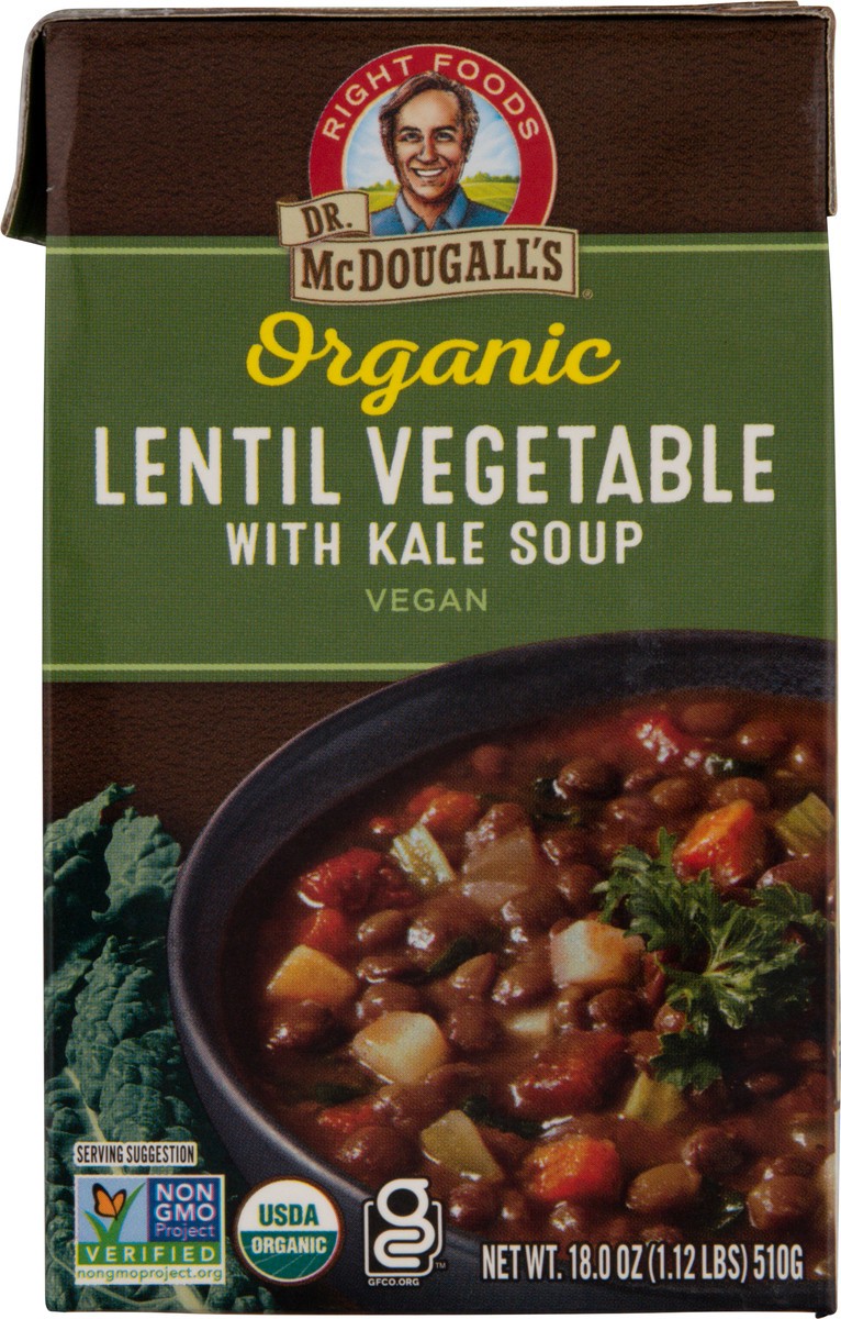 slide 2 of 9, Dr. McDougall's Organic Lentil Vegetable with Kale Soup 18.0 oz, 18 oz