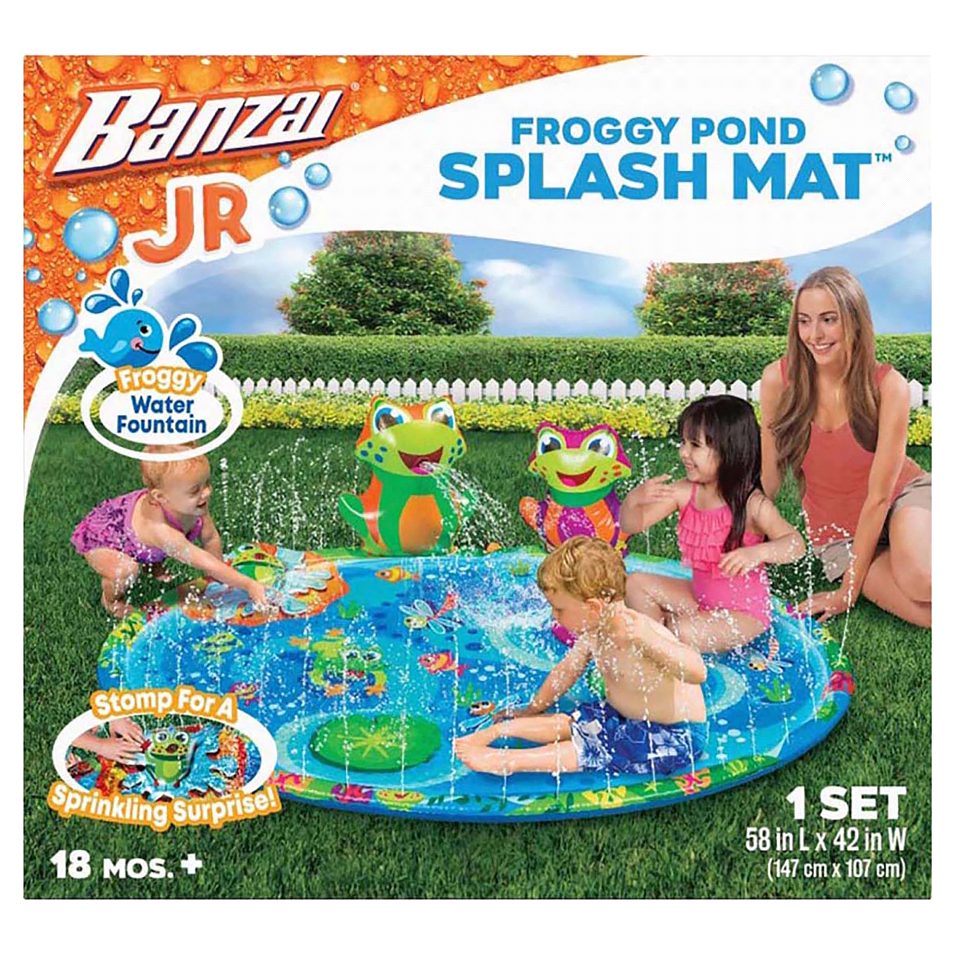 slide 1 of 1, Banzai Froggy Pond Splash Mat, 1 ct