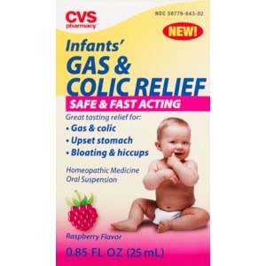 slide 1 of 1, CVS Health Infants Gas & Colic Raspberry Flavor, 0.85 oz