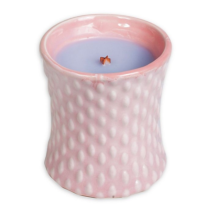 slide 1 of 1, WoodWick Lilac Ceramic Hobnail Hourglass Candle, 1 ct