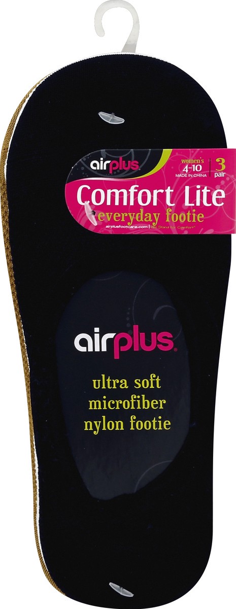 slide 2 of 2, Airplus Women's Comfort Lite Everyday Footie, 3 ct