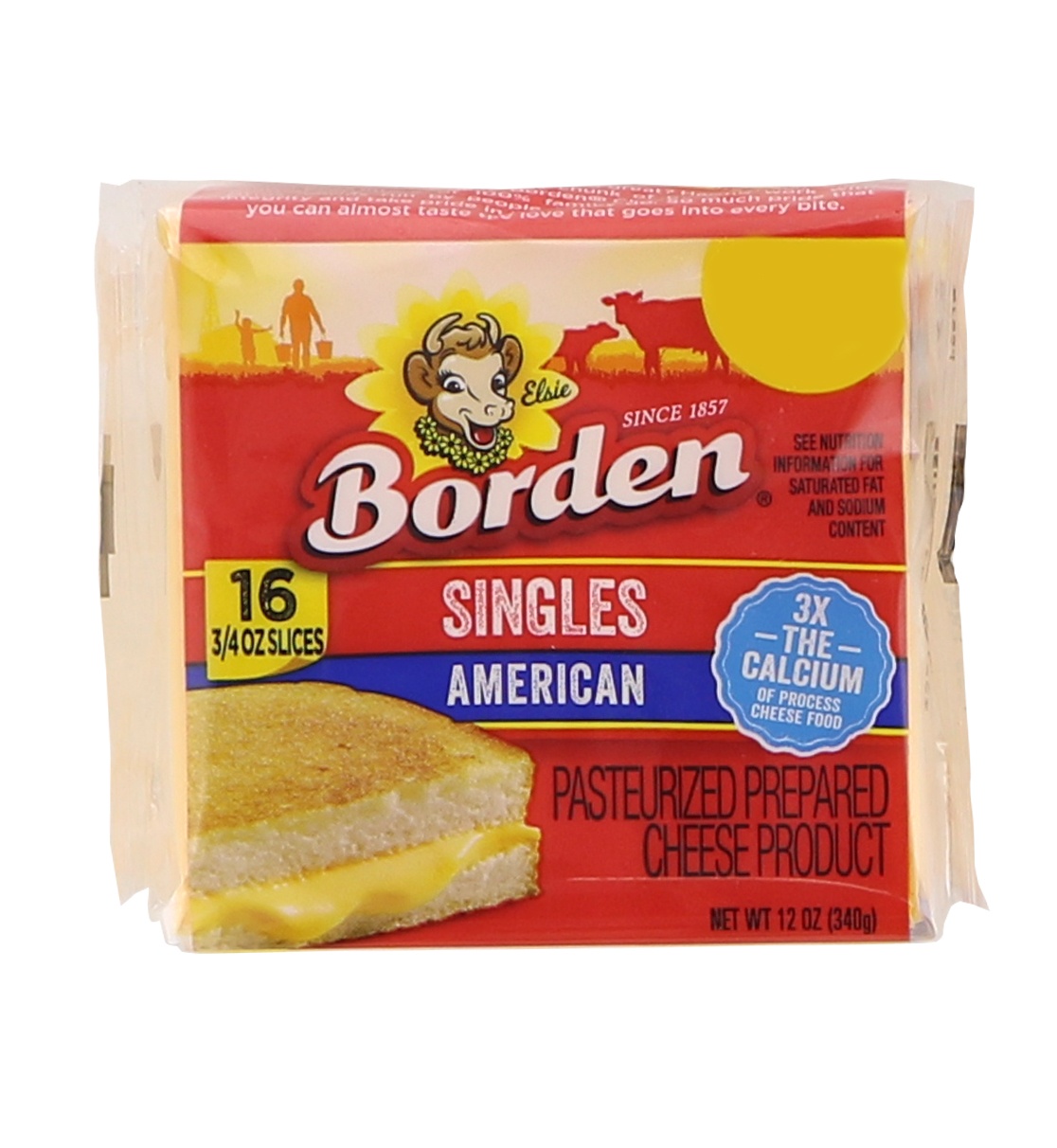 slide 1 of 1, Borden American Singles Pasteurized Prepared Cheese Product, 12 oz