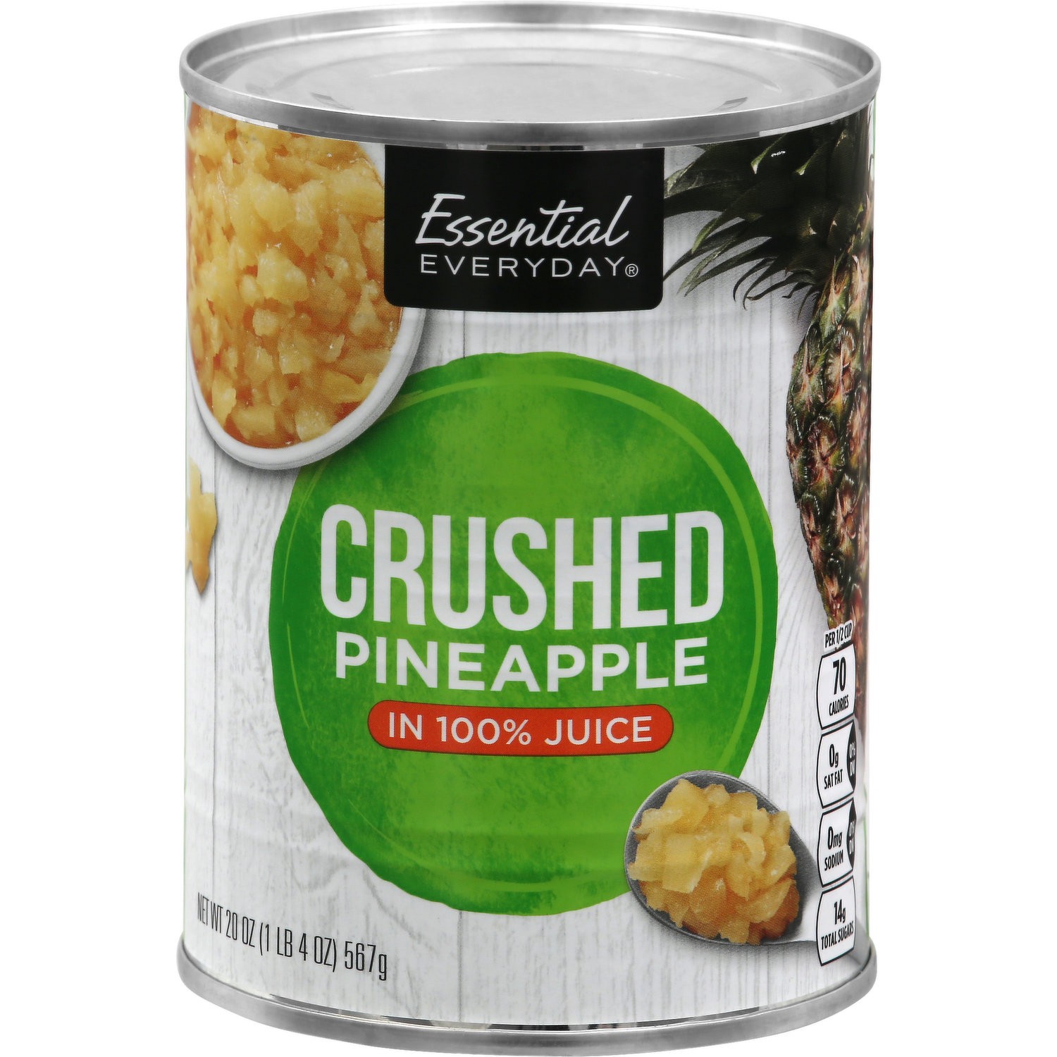 slide 1 of 1, Essential Everyday Crushed Pineapple, 20 oz