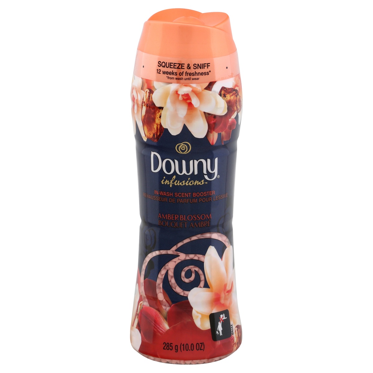 slide 1 of 1, Downy Infusions In-Wash Scent Booster Beads, Amber Blossom, 10 oz