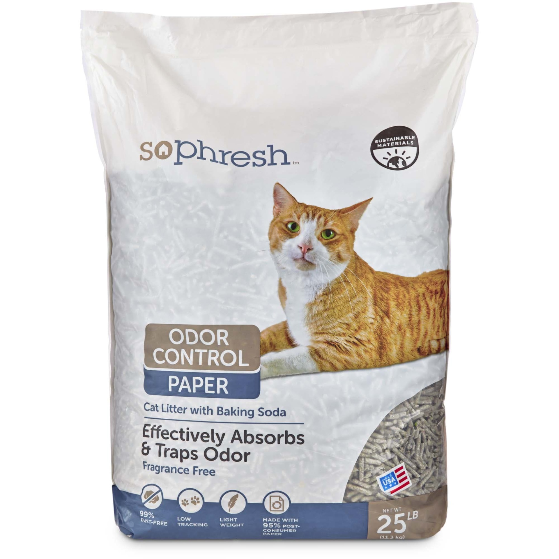 slide 1 of 1, So Phresh Odor Control Paper Cat Litter, 25 lb