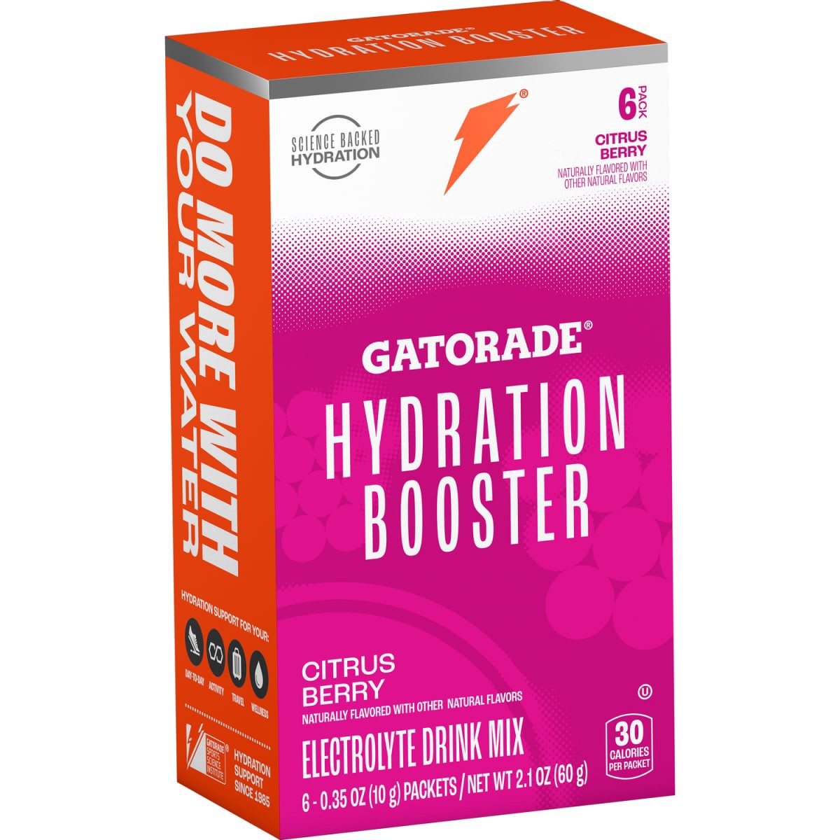 slide 5 of 5, Gatorade Hydration Booster Electrolyte Drink Mix Citrus Berry 2.1 Oz, 6 Count, 6 ct