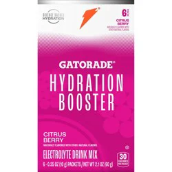 Gatorade Hydration Booster Electrolyte Drink Mix Citrus Berry 2.1 Oz, 6 Count