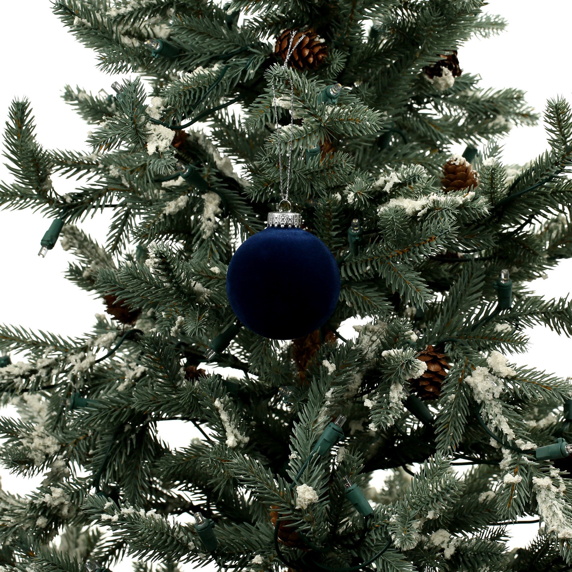 slide 2 of 3, 6 Pack 2.5" Flocked Glass Ball Ornaments By Ashland, 6 ct