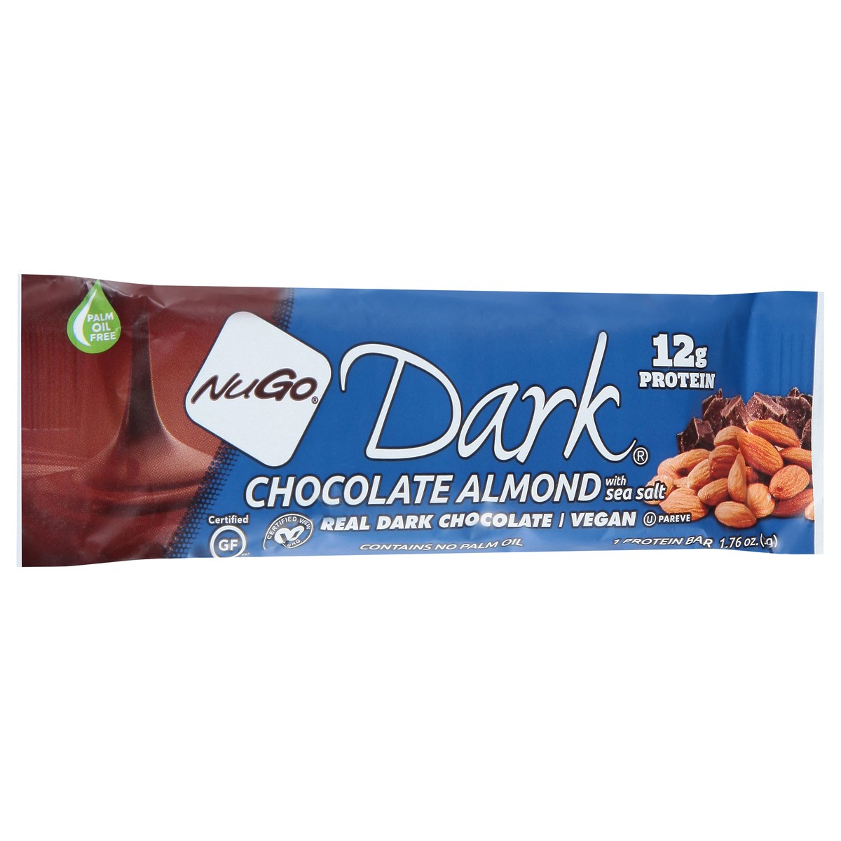 slide 12 of 12, NuGo Dark Chocolate Almond With Sea Salt Protein Bar, 1 ct