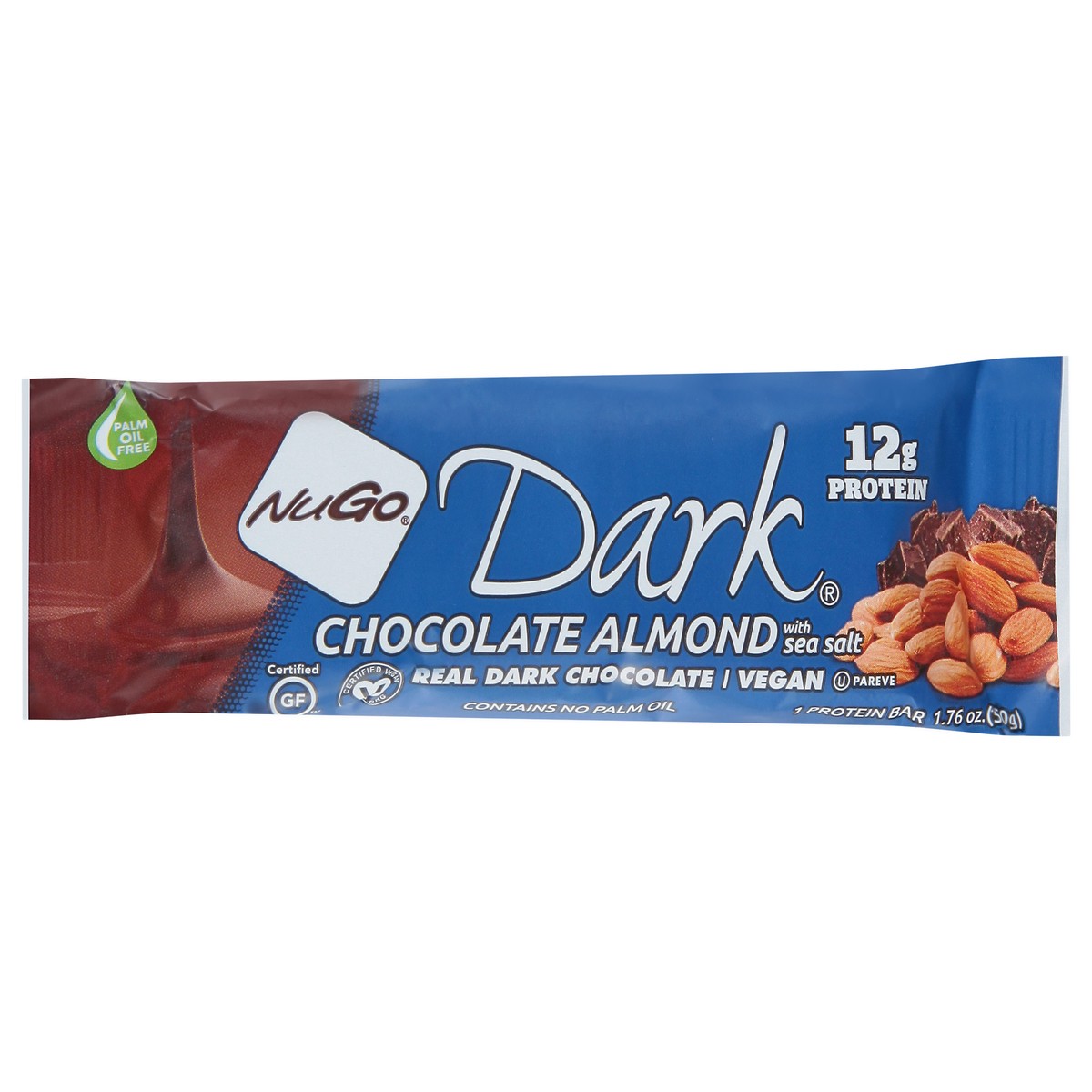 slide 9 of 12, NuGo Dark Chocolate Almond With Sea Salt Protein Bar, 1 ct