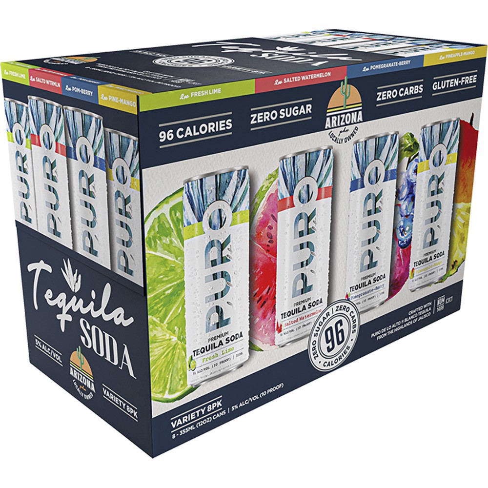 slide 1 of 1, Puro Variety Pk Teq Soda - 8 ct, 8 ct