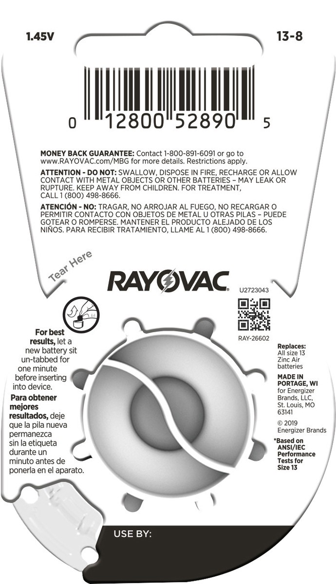 slide 2 of 3, RAYOVAC Size 13 Hearing Aid Batteries (8 Pack), 8 ct