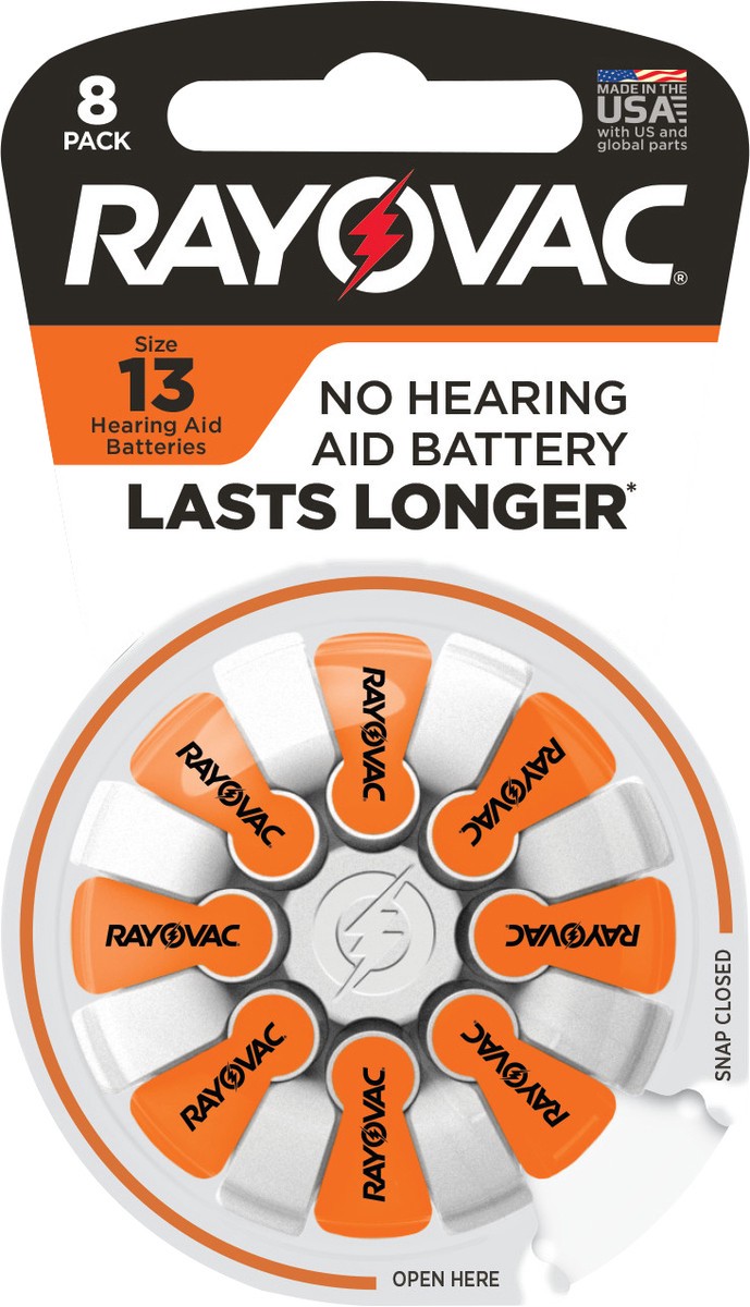 slide 3 of 3, RAYOVAC Size 13 Hearing Aid Batteries (8 Pack), 8 ct