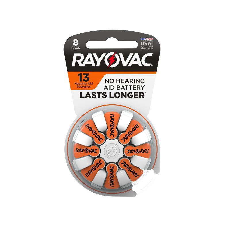 slide 1 of 3, RAYOVAC Size 13 Hearing Aid Batteries (8 Pack), 8 ct
