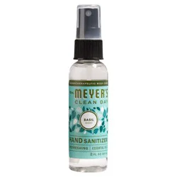 Mrs. Meyer's Clean Day Hand Sanitizer, Removes 99.9% of Bacteria on Skin, Basil Scent, 2 Ounce Spray Bottle