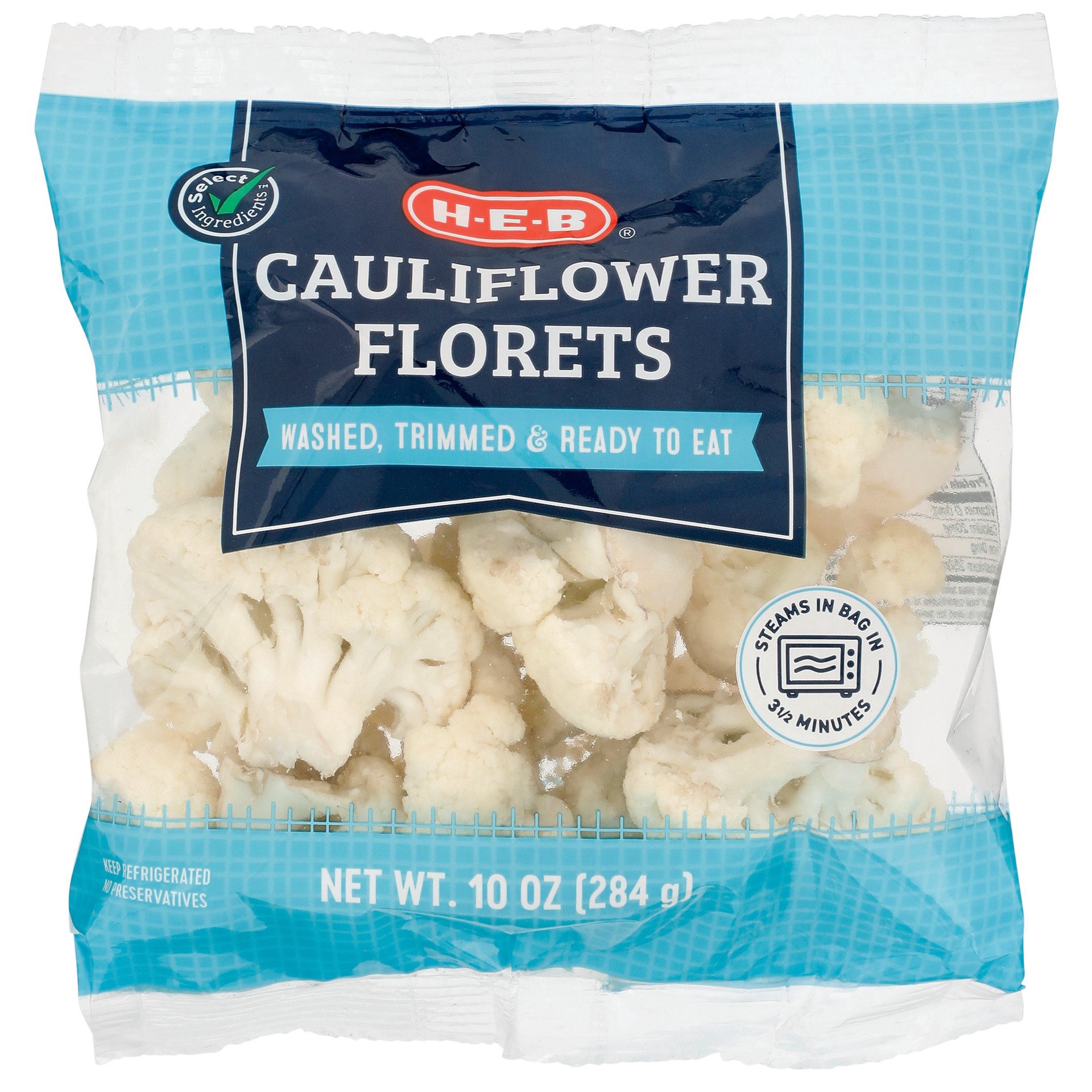 slide 1 of 1, H-E-B Cauliflower Florets, 10 oz