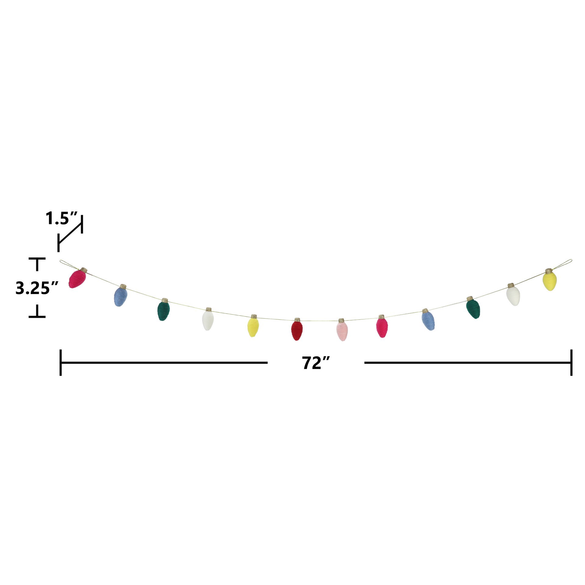 slide 3 of 3, 6ft. Multicolor Fabric Bulbs Garland By Ashland, 6 ft