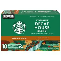 Starbucks Decaf House Blend Medium Roast Coffee K-Cup Pods