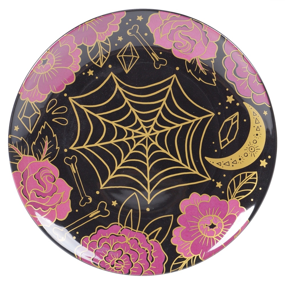 slide 1 of 1, Holiday Home All Hallows Moon Web Dinner Plate, 16 in