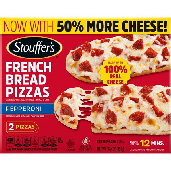 slide 1 of 9, Stouffer's Pepperoni French Bread Frozen Pizza, 11.75 oz