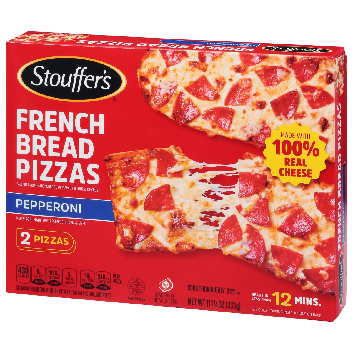 slide 9 of 9, Stouffer's Pepperoni French Bread Frozen Pizza, 11.75 oz