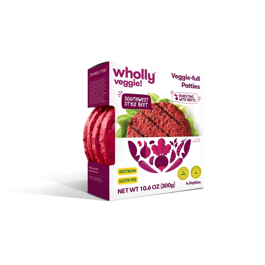 slide 1 of 1, Wholly Veggie Southwest Beet Frozen Patties, 4 ct