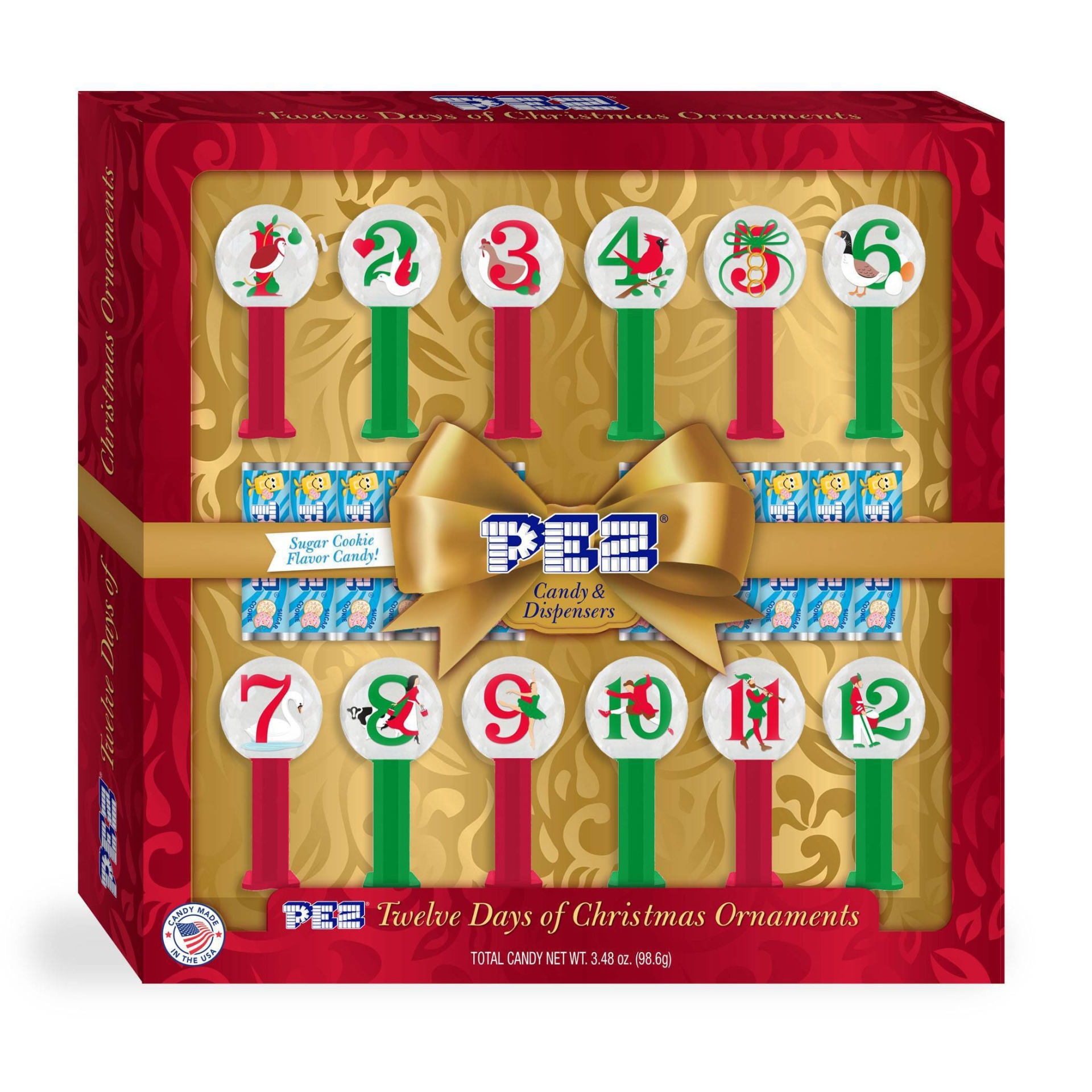 slide 1 of 1, PEZ 12 Days of Christmas Pez Dispensers, 0.37 oz