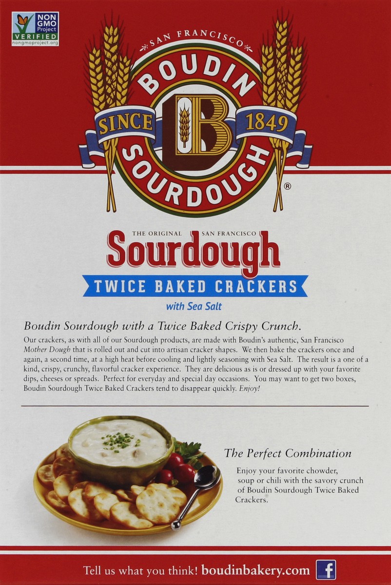 slide 6 of 6, Boudin Crackers, with Sea Salt, Sourdough, Twice Baked, 5 oz