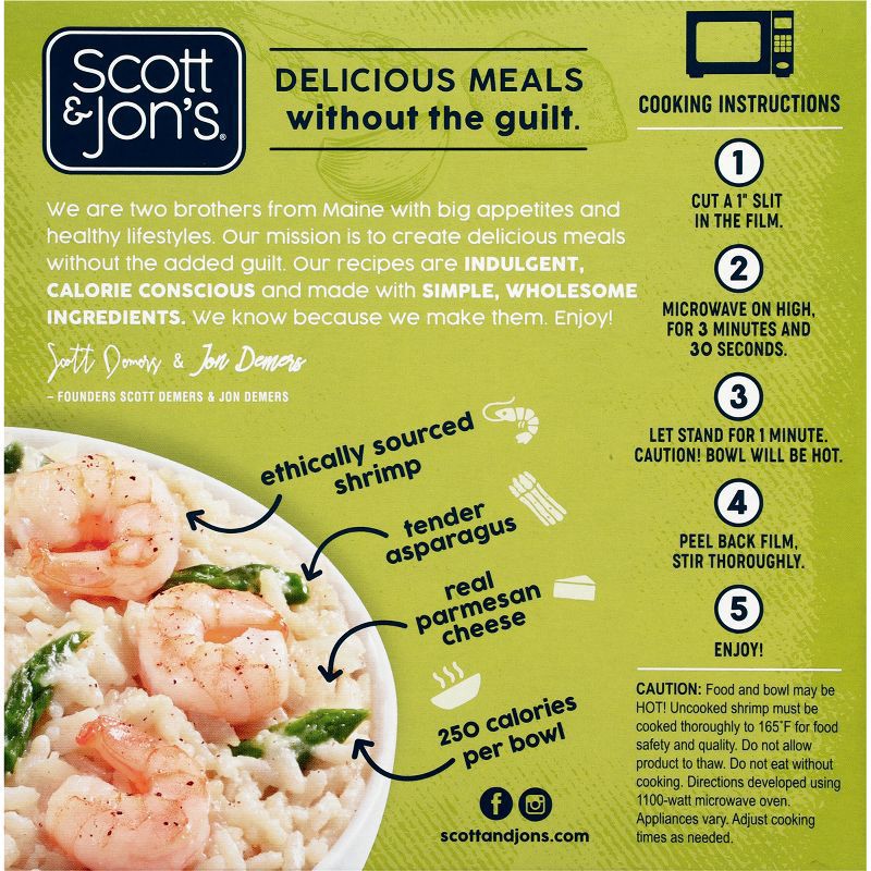 slide 4 of 6, Scott & Jon's Shrimp & Mushroom Risotto Frozen Meal, 9.6 oz