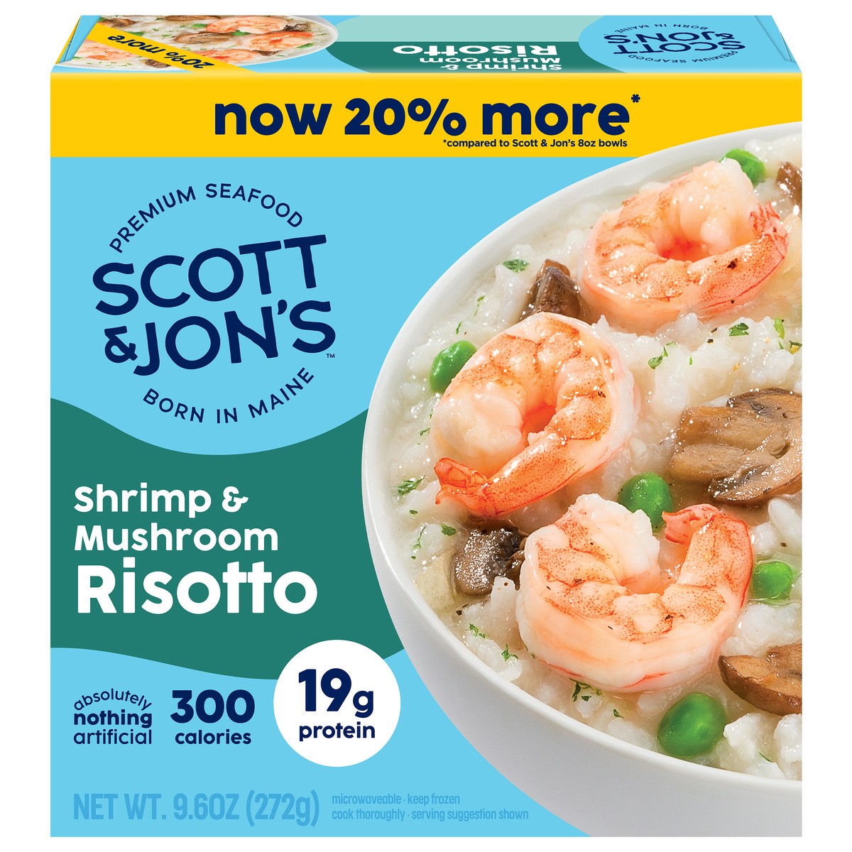 slide 1 of 6, Scott & Jon's Shrimp & Mushroom Risotto Frozen Meal, 9.6 oz