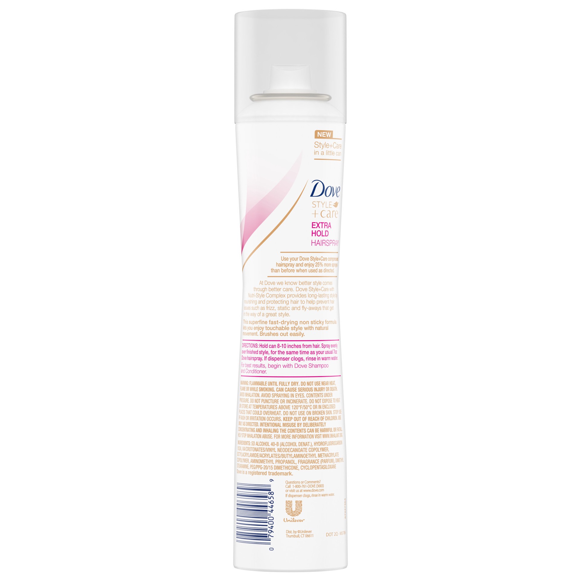 slide 4 of 4, Dove Style + Care Hairspray Extra Hold, 5.5 oz, 5.5 oz