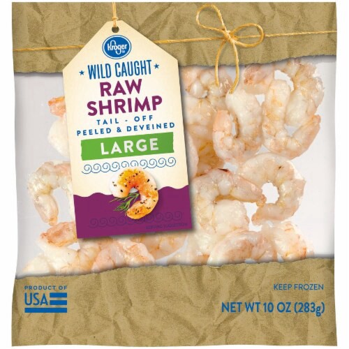 slide 2 of 2, Kroger Wild Caught Peeled & Deveined Large Raw Shrimp, 10 oz