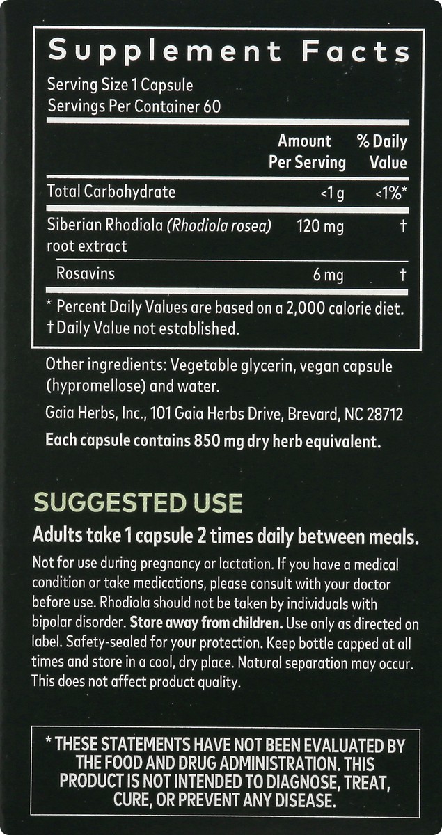 slide 3 of 13, Gaia Herbs Rhodiola Rosea Stress Relief Herbal Supplement, 60 ct